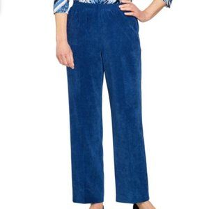 Alfred Dunner light weight navy blue cords with stretch waist. Women’s 16W Shirt